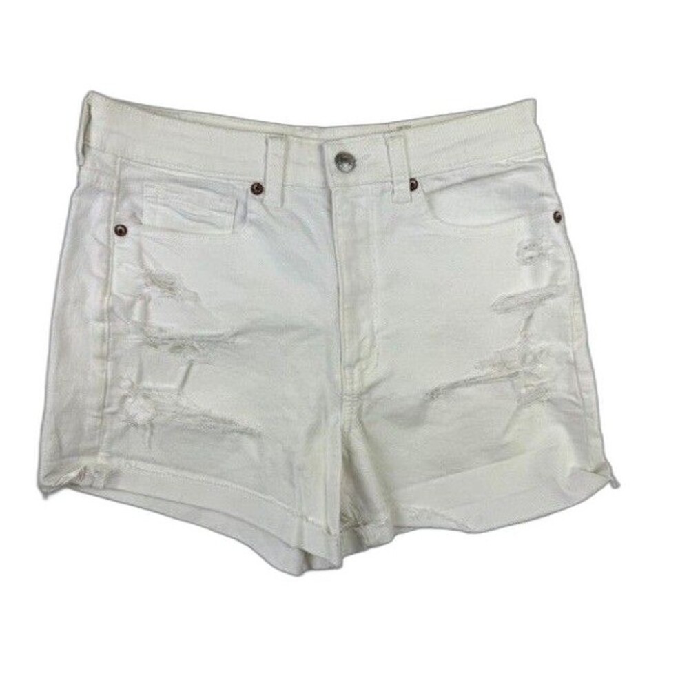American Eagle 6 Womens Mom Short High Rise Stretch Distress Cut Off Cuff Hem